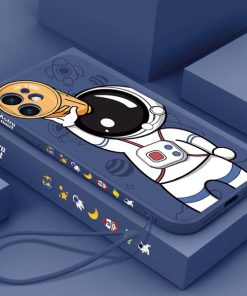 Apple IPhone 11 back cover-Cute Astronaut Hand Lanyard