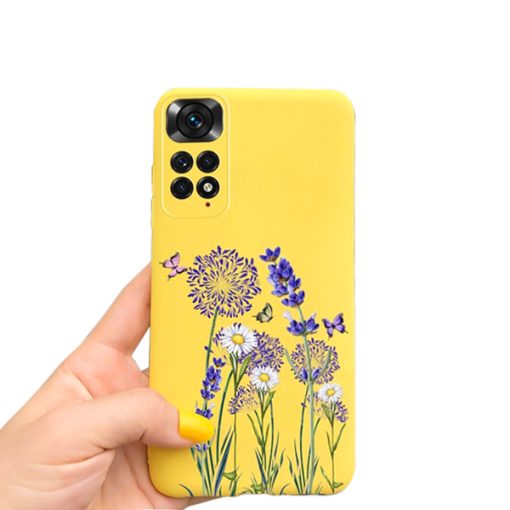 Cute Painted Cover For Xiaomi Redmi Note 11 Case yellow flower